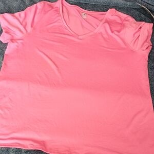 Athletic Works Women's V-Neck Short Sleeve Top - Bright Pink